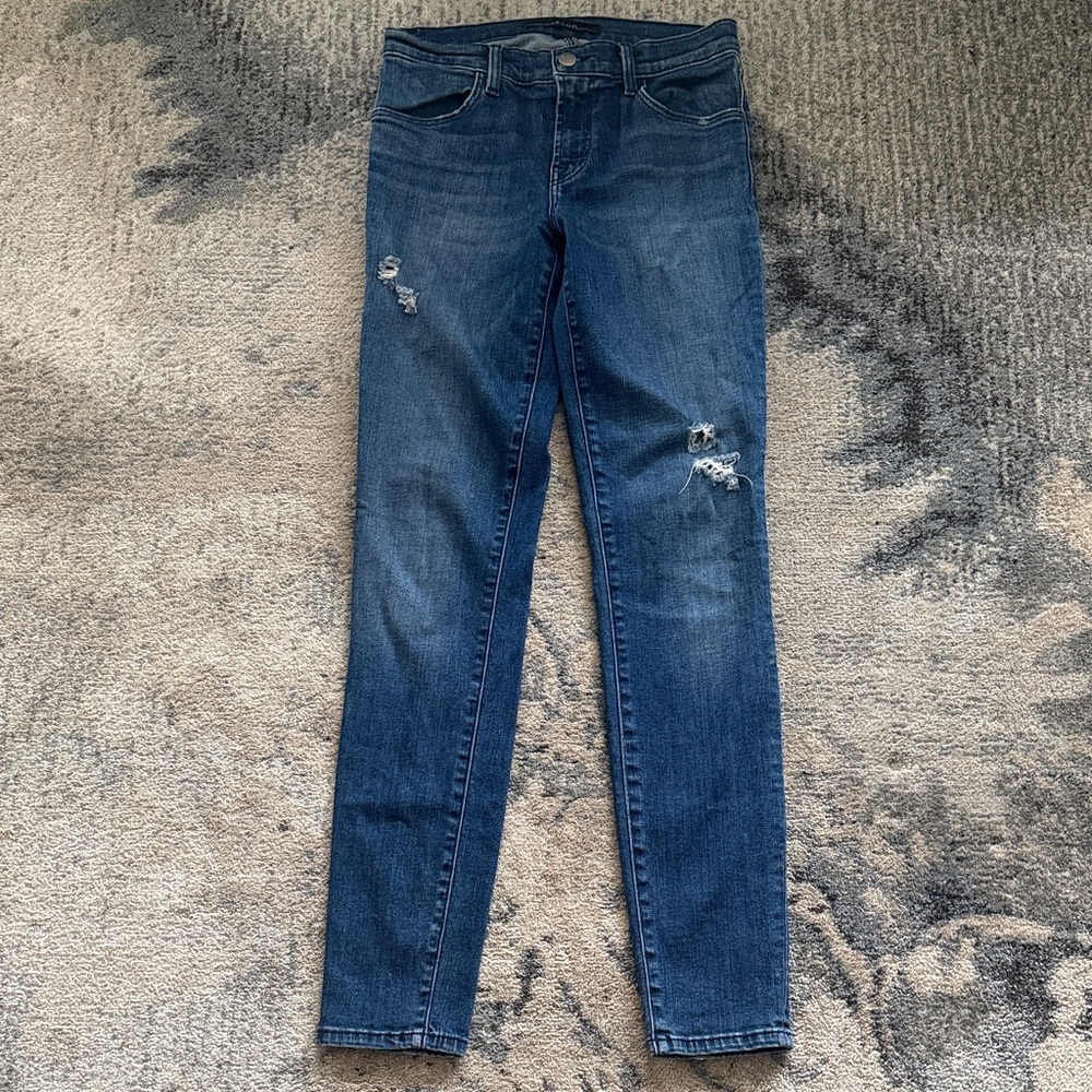 J Brand Blue Distressed Skinny Jeans size 26